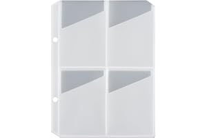 JEACHAN 10 Pack 4 Pocket Sleeve for Yoto card case, 2 Holes Fit 2 Rings Card Case Card Holder Card Binder