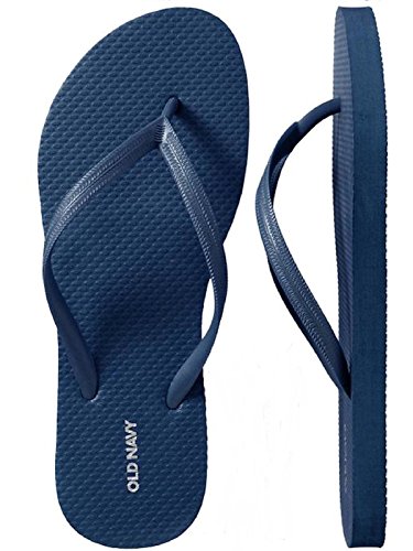 OLD NAVY Flip Flop Sandals for Woman, Great for Beach or Casual Wear (6, Dk. Blue)