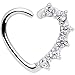 Body Candy 16 Gauge Clear Heart Left Closure Daith Cartilage Tragus Earring