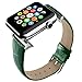 Apple Watch Band, Green Replacement Genuine Leather Strap for iWatch 38mm with Adaper