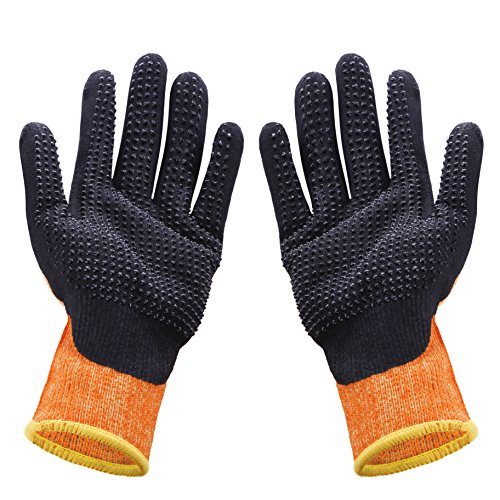 Work Glove, Heat and Cut Resistant, Embossed Coating for Easy Grip (Medium)