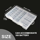 WYAN 60 AA 40 AAA Battery Organizer Storage Case Transparent view 2