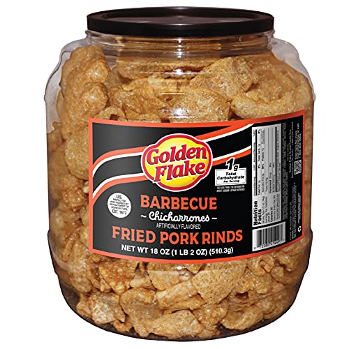 Golden Flake Pork Rind Barrel Oz Keto Friendly Snack With Zero Carbsper