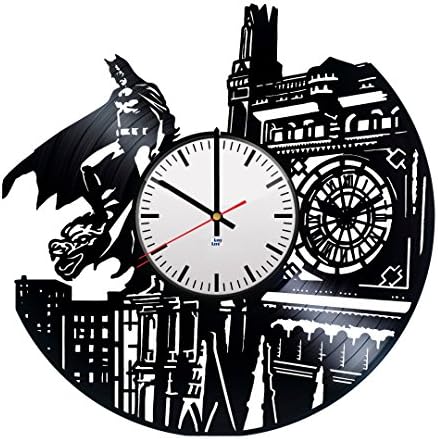 Modern Vinyl Record Wall Clock With Batman Forever Design - Unique Bedroom Wall Decor - Original Gift Idea For Youth and Teens - Exclusive Comics Superhero Fan Art