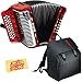 Hohner Rayo 31-Button Diatonic Accordion - Keys G/C/F Bundle with Gig Bag, Straps, and Austin Bazaar Polishing Cloth