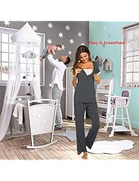 Pijama de maternidad para dama de manga corta con botones