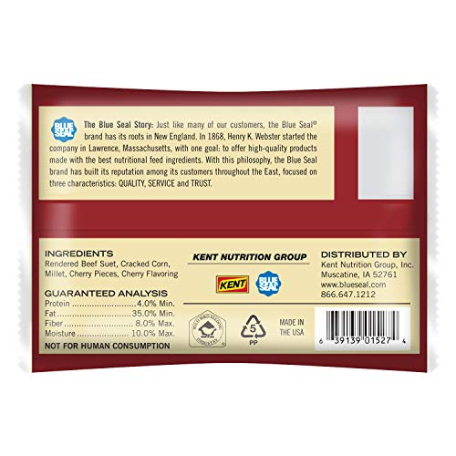 Blue Seal Cherry Suet Cakes for Wild Birds - No Mess Suet Feed, Food