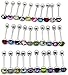 CrazyPiercing 30 PCS (a lot) 316 surgical Steel Metal Tongue rings barbells body piercing