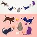 BESTOYARD Cat Banner Cute Cat and Ball Flag Garland Banner for Birthday Baby Shower Wedding Party Decoration Supplies 1.8M