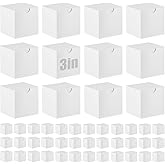 Zhehao 48 Pack Boxes White Gift Small Cardboard Gift Boxes with Lids Bulk 3 x 3 x 3 Inch Square Kraft Cube Paper Box Assemble for Candles Wedding Presents Easy Birthday