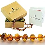 Amber Crown Baltic Amber Teething Necklace - Baroque Style Original Amber Color