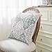 HWY 50 Decorative Linen Throw Pillows Covers Set 18x18 Inch Embroidered Geometric Accent Throw Pillow Cover Cushion Cases for Couch Sofa Living Room Pack of 2 Grey Gray