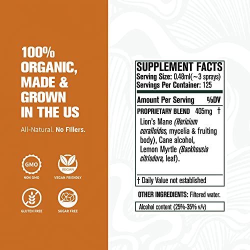 Life Cykel Lion's Mane Mushroom Herbal Supplement Extract w/Kakadu Plum