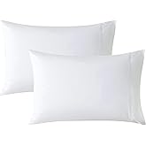 WhatsBedding King Size Pillowcases Set of 2, 20x36 Cotton Pillow Cases with Envelope Closure, Soft & Breathable Pillow Covers for Bed, White
