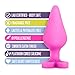 Blush Novelties Naughtier Candy Heart - Ultrasilk Smooth Heart Shape Base Anal Butt Plug - Soft Platinum Cured Puria Silicone - Easy to Use Comfortable Beginner Adult Sex Toy for Women - Pink