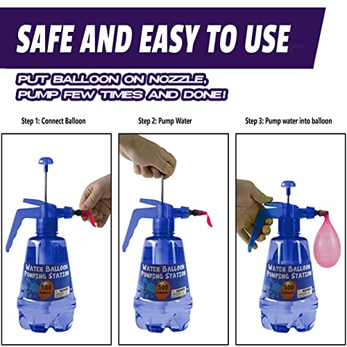 Water Balloon Portable Filling 3in1 Pumping Station Pump Fills with