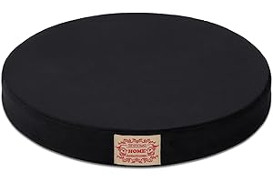 Shinnwa Chair Pad,Round Memory Foam Seat Cushion Lumbar Support Pillow for Chair Black 16"