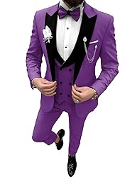 Wangyue Slim Fit Men's Tuxedos Purple Tuxedos Slim