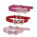Yunt Bling Rhinestone Pet Cat Dog Bow Tie Collar Necklace Jewelry,Female Puppies Chihuahua Yorkie Girl Costume Outfits(Pink,X-Small)