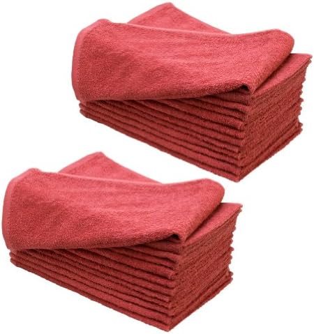 24 Pack 16" x 27" Cotton Hair Drying Towels Red