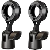 Microphone Holder Clips, Standard Interface Thread with 3/8 Conversion Nut, Compatible with Stand Devices, Portable Shockproof Mic Clips for 0.9-inch Microphones, 2 Pack