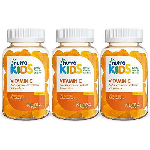 Nutra Kids Vitamin C Gummies Bundle - 90 Orange Flavored Gummies -...