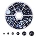PH PandaHall 6 Sizes Flat Pearls 690pcs Black Flat Back Pearl Cabochon Gems Glue on Pearls for Nail Cup Crafts Scrapbooking Embellishment Shoes Wedding Dress DIY Phone Nail Making (4/5/6/8/ 10/ 12mm)