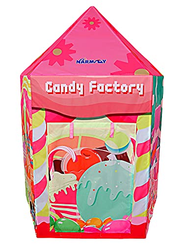 NARMAY® Play Tent Candy Factory Playhouse for Kids Indoor/Outdoor Fun - 44 x 42 x 60 inch
