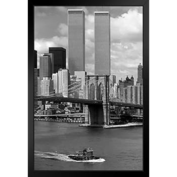 World Trade Center New York City 1976 Photo Black Wood Framed Art Poster 14x20