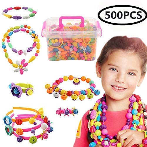 Kids Snap Beads Set - Creative DIY Jewelry Making Kit for Girls Necklace and Bracelet Art Crafts Gifts Toys - 500 Pcs