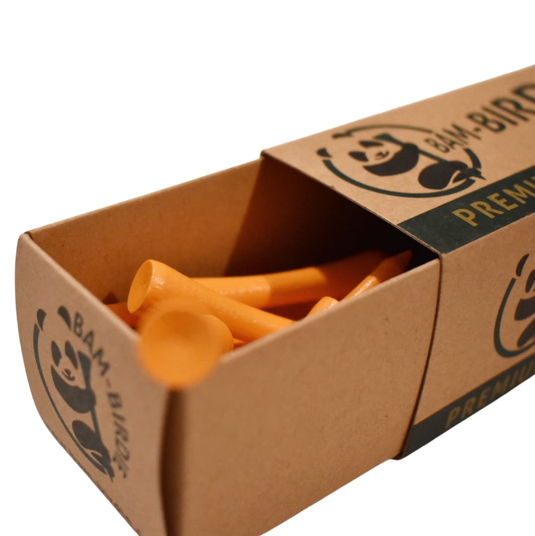 Bam-Birdie Bamboo Castle Golf Tees (Orange 70mm) — image 1