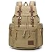 GINGOOD Canvas Backpacks Vintage Rucksack Casual Leather Army Kipling Knapsack 19L