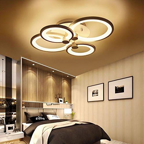 #Ceiling lamp Shade Ceiling Lights Plafonnier Led Lamp Lamparas De Techo Iluminacion Kids Room Light Plafondlamp Lighting Suspension Lustre Cristal Ceiling Chandelier (Color : Tricolor-4 Rings)