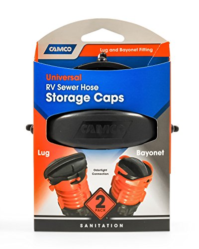 Camco RV Sewer Hose Storage Cap - Seals Both Ends of Your Sewer Hose to Form a Odor Tight Connection While Storing (2 Pack) (39753) - Thumbnail 3