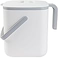 BLUE GINKGO Kitchen Compost Bin - 1.32 GAL / 5 L Easy Clean Food Waste Bin for Kitchen with Handles | Countertop Compost Bin Kitchen Food Scrap Pail Bucket (Made in Korea) - White