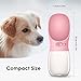 Tabpole Dog Water Bottle, Portable Pet Cat Dog Water Dispenser Antibacterial Food Grade Leak Proof Water Bowl for Outdoor Travel Drinking Cup - BPA Free, 350ml Big Trough (Pink)