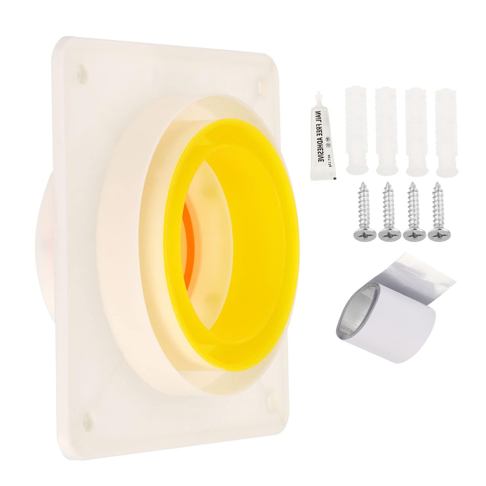 MACHSWON 3 Inch 4 Inch 5 Inch Backdraft Damper, 1 Set ABS Flexible Airflow Inline Backflow Duct Adaptor Draft Blocker for Bathroom Exhaust Fan