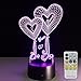 Night Light with Remote Controller LED Touch Table Desk Lamp 7 Colors Changing Optical Illusion Lights with Acrylic Flat ABS Base for Lover Gifts and Room Decorative