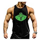 TECOFFER NEW GYM MEN MUSCLE SLEEVELESS SHIRT TANK TOPS BODYBUILDING SPORT FITNESS VEST (Black, L)