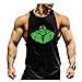 TECOFFER NEW GYM MEN MUSCLE SLEEVELESS SHIRT TANK TOPS BODYBUILDING SPORT FITNESS VEST (Black, L)
