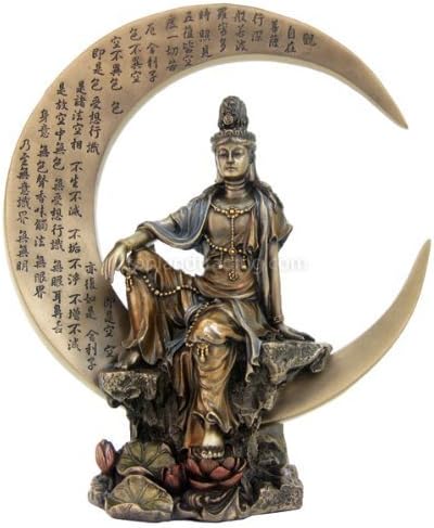 Water & Moon Kuan-yin Kannon Guanyin Statue Heart Sutra - Ships Immediatly ! by francescaskitchen