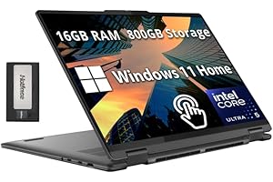 Lenovo Yoga 7i 2-in-1 16" 2K Touchscreen Laptop, Intel Ultra 5 125U, 16GB LPDDR5X, 800GB Storage(512GB SSD +288GB Docking Station Set), Backlit Keyboard, Fingerprint Reader, WiFi 6E, Win 11 Home, Grey