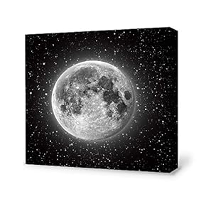 Canvas Wall Art for Living Room,Bedroom Home Artwork Paintings Charming Moon Ready to Hang - 12x12 inches