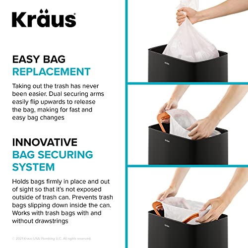 Kraus KTCS10MB GarbagePro Rectangular 13 Gallon HandsFree Motion