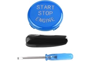 Kuuleyn Engine Start Stop Button, Car One-Key Start Button Engine Ignition Switch Cover for BMW E Disk Bottom(Blue)