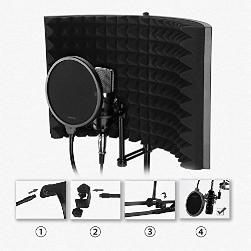 ZINGYOU Microphone Pop Filter PF-102 6-inch Round Shape Wind Mask Shield Screen for Recording and Broadcasting