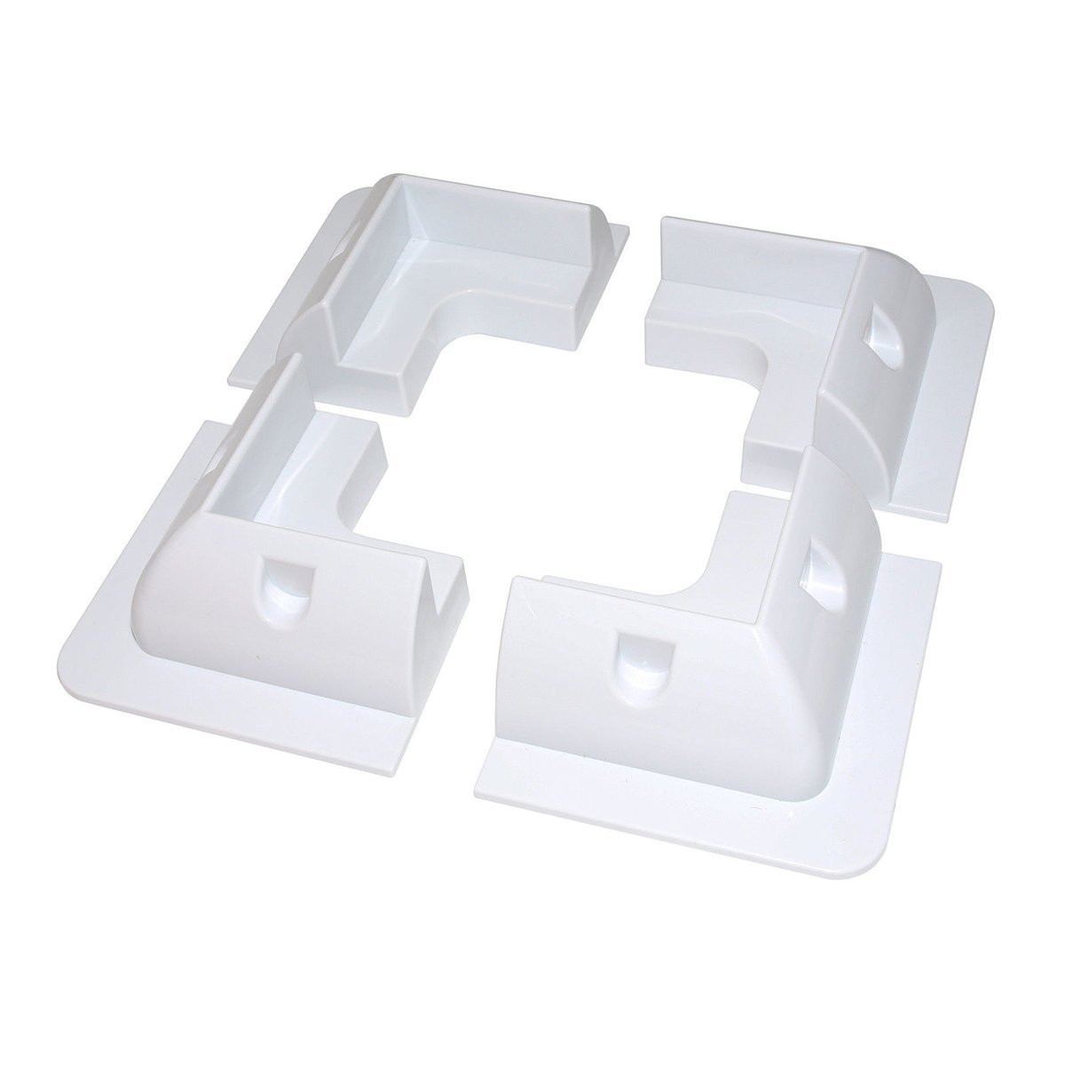 NUZAMAS Solar Panel Universal 4 corner Drill-free Glue Mounting Brackets for RV Marine Flat Roof Camping Van and Caravan Installations UV-resistant- White