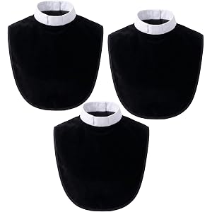 Auroeyfairy 3pcs Clergy Collar Unisex Costume Clerical Bib Collar