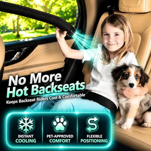 Swanoo Car AC Vent Extender | Air Vent Hose for Backseat | Directs Cool or Hot Air to Kids & Pets | Universal Fit | Extends Up to 10 FT | AC Tube for Baby Car | Back Seat Air Conditioning | BreezyBack