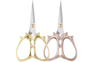 BEAMARKER 2Pcs Embroidery Scissors Stainless Steel Small Sewing Scissors Detail Shears All Purpose Crochet Accessories for Th
